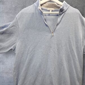 Peter Millar cotton modal baby blue quarter zip xxl
